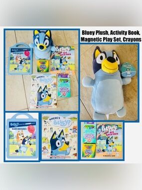 Bluey Plush, Where's Bluey Activity Book, Magnetic Play Set, Crayons
